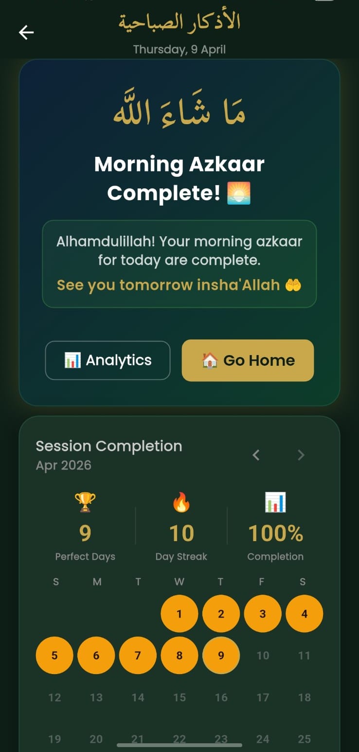 Streaks and analytics dashboard
